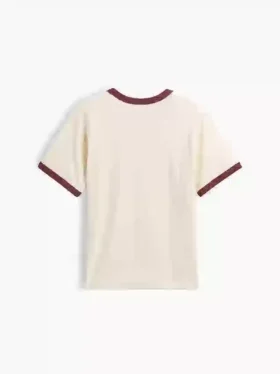 Dziecięcy T-shirt z nadrukiem „Relaxed New York” z paskiem w stylu ringer