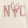 Dziecięcy T-shirt z nadrukiem „Relaxed New York” z paskiem w stylu ringer