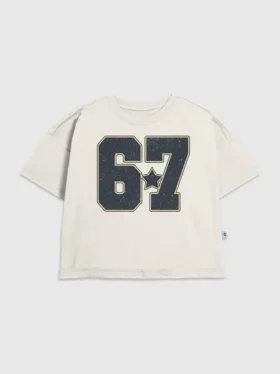 Dziecięcy T-shirt z nadrukiem „Six Seven”