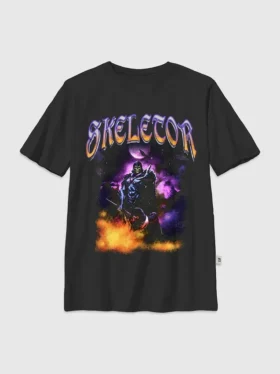 Dziecięcy T-shirt z nadrukiem „Skeletor Night” z serii „Masters of the Universe”