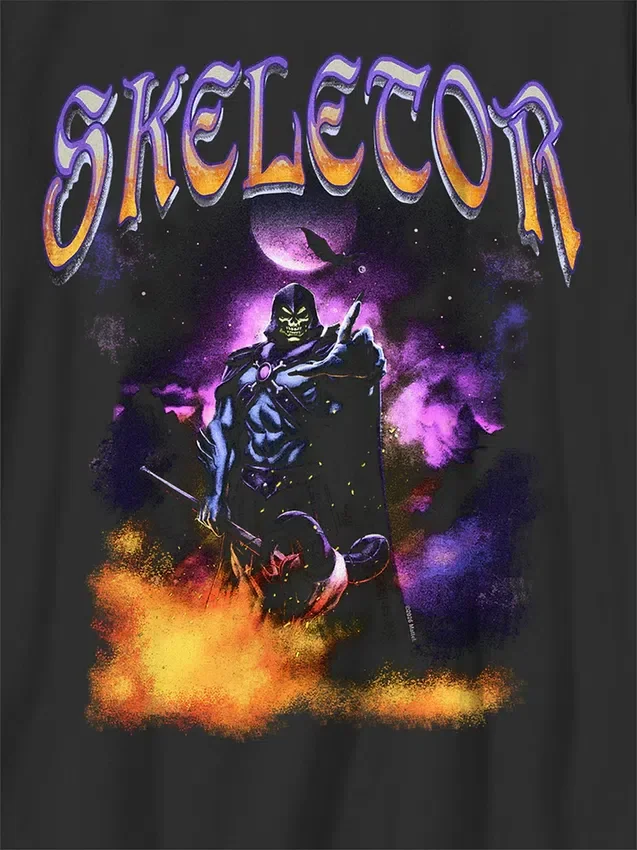 Dziecięcy T-shirt z nadrukiem „Skeletor Night” z serii „Masters of the Universe”