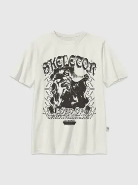 Dziecięcy T-shirt z nadrukiem Skeletora z serii „Masters of the Universe”