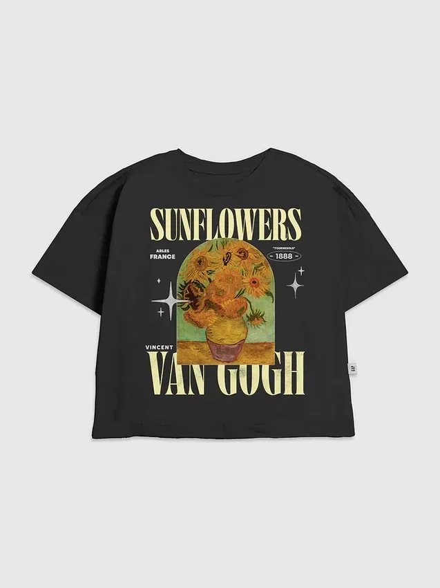 Dziecięcy T-shirt z nadrukiem „Słoneczniki Van Gogha”