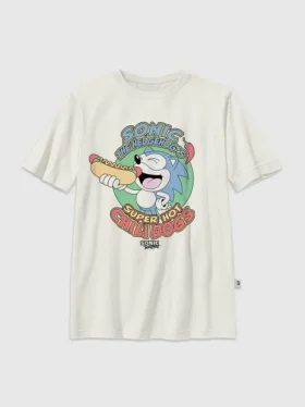 Dziecięcy T-shirt z nadrukiem „Sonic the Hedgehog Chilidogs”
