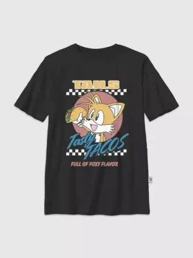 Dziecięcy T-shirt z nadrukiem „Sonic the Hedgehog: Tails Tacos”
