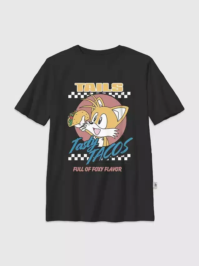 Dziecięcy T-shirt z nadrukiem „Sonic the Hedgehog: Tails Tacos”