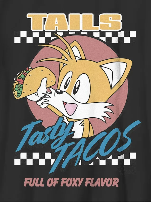 Dziecięcy T-shirt z nadrukiem „Sonic the Hedgehog: Tails Tacos”