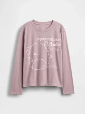 Dziecięcy T-shirt z nadrukiem Squishmallow w stylu oversize