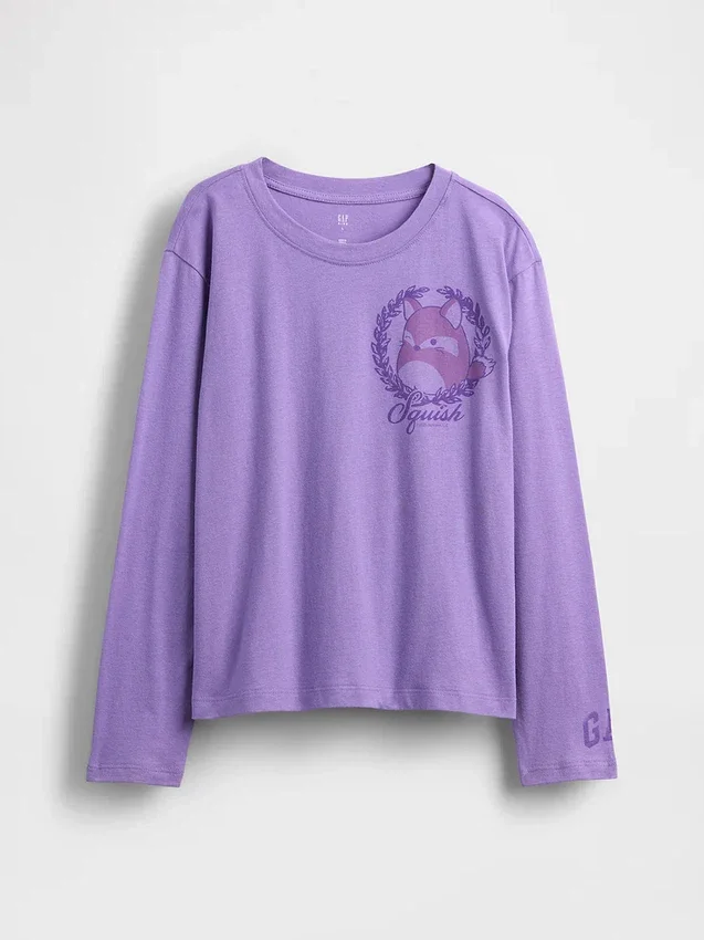 Dziecięcy T-shirt z nadrukiem Squishmallow w stylu oversize