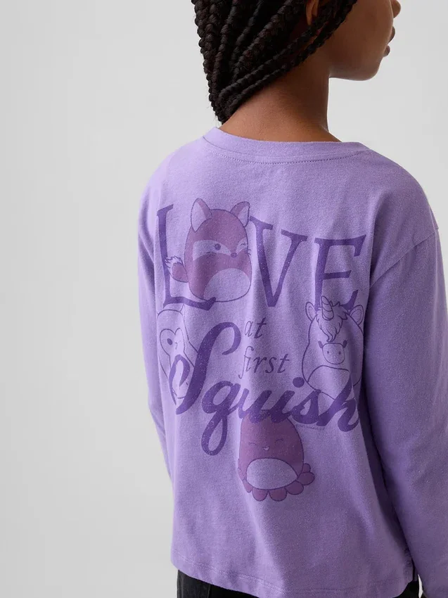 Dziecięcy T-shirt z nadrukiem Squishmallow w stylu oversize