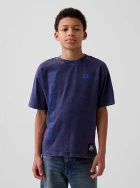 Dziecięcy T-shirt z nadrukiem Super Mario o luźnym kroju