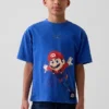 Dziecięcy T-shirt z nadrukiem Super Mario o luźnym kroju