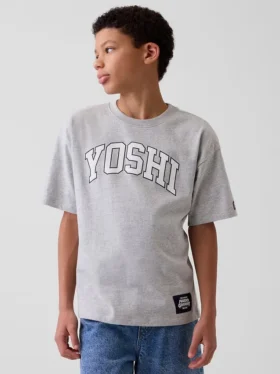 Dziecięcy T-shirt z nadrukiem Super Mario o luźnym kroju