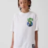 Dziecięcy T-shirt z nadrukiem Super Mario o luźnym kroju