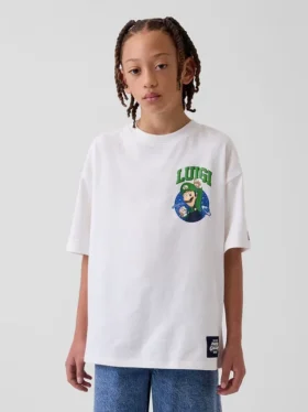 Dziecięcy T-shirt z nadrukiem Super Mario o luźnym kroju
