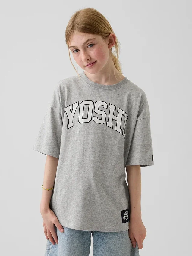 Dziecięcy T-shirt z nadrukiem Super Mario o luźnym kroju