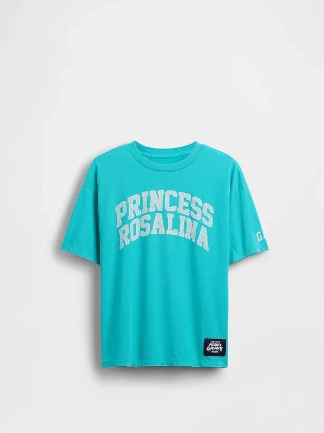 Dziecięcy T-shirt z nadrukiem Super Mario o luźnym kroju