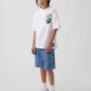 Dziecięcy T-shirt z nadrukiem Super Mario o luźnym kroju