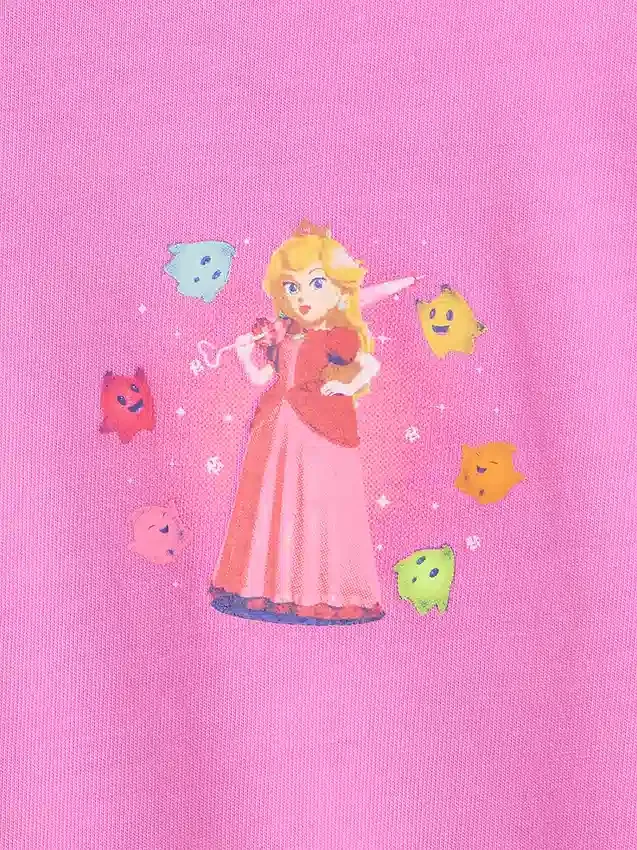 Dziecięcy T-shirt z nadrukiem Super Mario o luźnym kroju