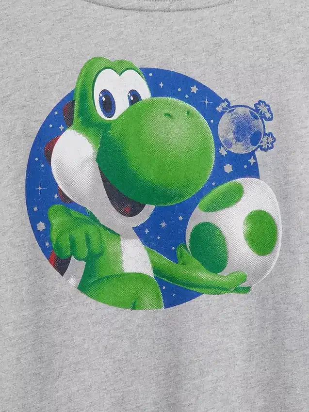 Dziecięcy T-shirt z nadrukiem Super Mario o luźnym kroju