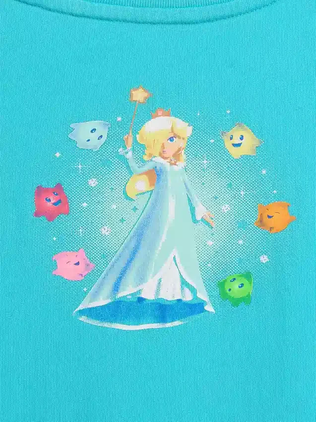 Dziecięcy T-shirt z nadrukiem Super Mario o luźnym kroju