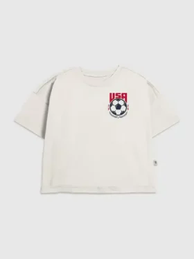 Dziecięcy T-shirt z nadrukiem „Usa Soccer Crest”