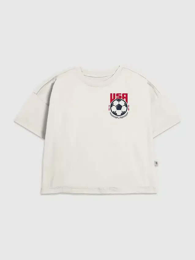 Dziecięcy T-shirt z nadrukiem „Usa Soccer Crest”