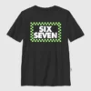 Dziecięcy T-shirt z nadrukiem w kratkę „Six Seven”
