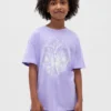 Dziecięcy T-shirt z nadrukiem w stylu oversize o kroju tuniki