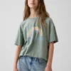 Dziecięcy T-shirt z nadrukiem w stylu oversize o kroju tuniki