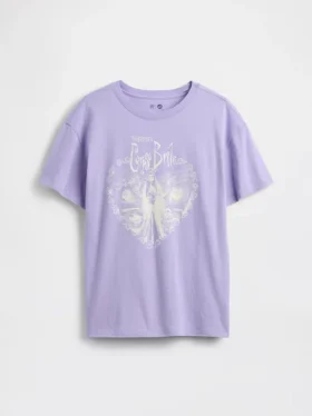 Dziecięcy T-shirt z nadrukiem w stylu oversize o kroju tuniki
