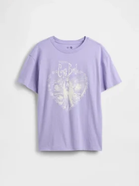 Dziecięcy T-shirt z nadrukiem w stylu oversize o kroju tuniki