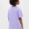 Dziecięcy T-shirt z nadrukiem w stylu oversize o kroju tuniki