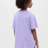 Dziecięcy T-shirt z nadrukiem w stylu oversize o kroju tuniki