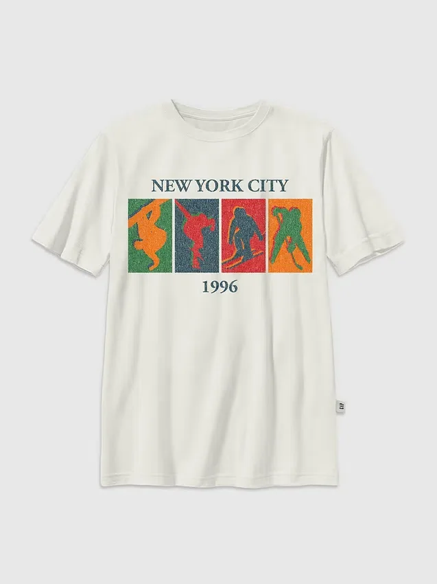 Dziecięcy T-shirt z nadrukiem „Winter Sports Vintage”