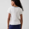 Dziecięcy T-shirt z prążkowanego materiału z haftem