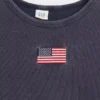 Dziecięcy T-shirt z prążkowanego materiału z haftem