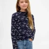 Dziecięcy T-shirt z prążkowanym dekoltem typu mockneck