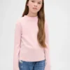 Dziecięcy T-shirt z prążkowanym dekoltem typu mockneck
