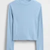 Dziecięcy T-shirt z prążkowanym dekoltem typu mockneck