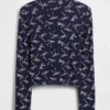 Dziecięcy T-shirt z prążkowanym dekoltem typu mockneck