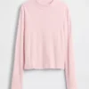 Dziecięcy T-shirt z prążkowanym dekoltem typu mockneck