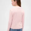 Dziecięcy T-shirt z prążkowanym dekoltem typu mockneck