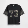 Dziecięcy T-shirt z siateczki z nadrukiem w stylu oversize