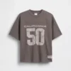Dziecięcy T-shirt z siateczki z nadrukiem w stylu oversize