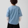 Dziecięcy T-shirt z siateczki z nadrukiem w stylu oversize