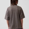 Dziecięcy T-shirt z siateczki z nadrukiem w stylu oversize