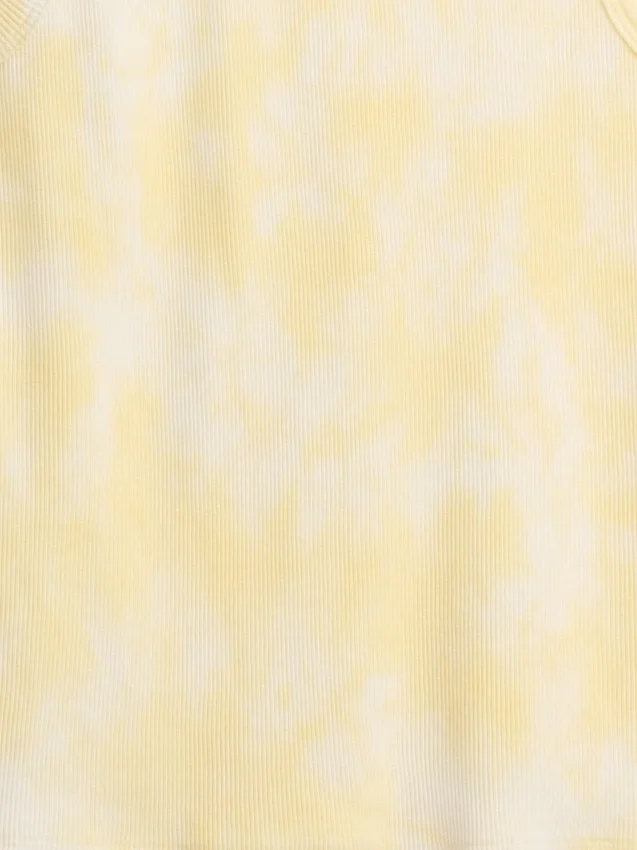 Dziecięcy top bez rękawów z prążkowanego materiału w stylu tie-dye