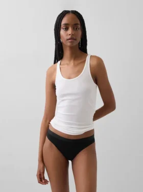 Elastyczne majtki bikini z bawełny organicznej z logo