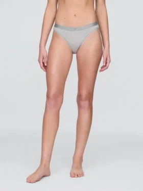 Elastyczne majtki bikini z bawełny organicznej z logo